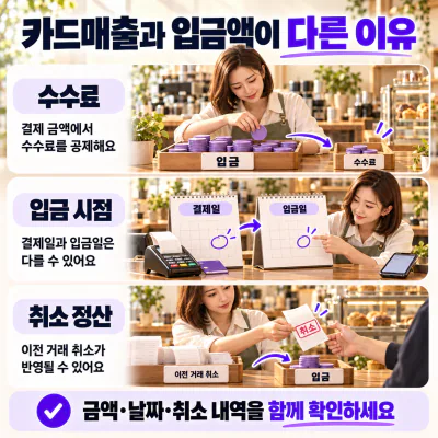 카드매출 입금 확인｜포스 매출과 통장 금액이 왜 다를까요?